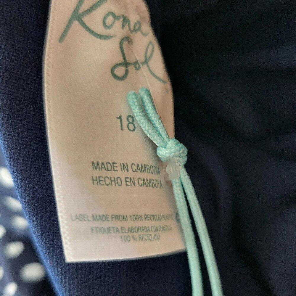 Kona Sol Women's Polka Dot Ruffle Shoulder One Piece Swimsuit BT7-R - Picture 6 of 6